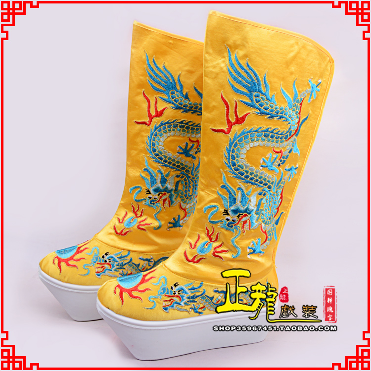 衢州皇帝龙靴变脸靴绣龙靴子厚底官靴 好龙高靴