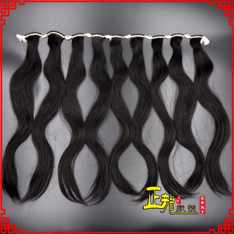 衢州京剧戏曲头饰包大头青衣旦角水鬓 手工加密真发片子